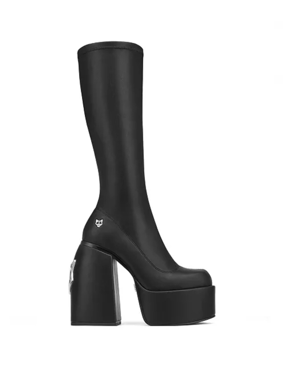 Naked Wolfe Black Knee-High Platform Block Heel Boots